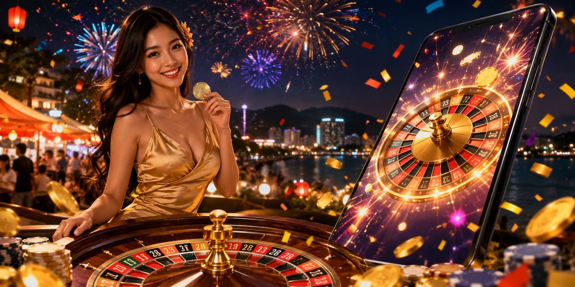 Người dùng Nha Trang tham gia roulette trực tuyến tại khu chợ đêm sôi động