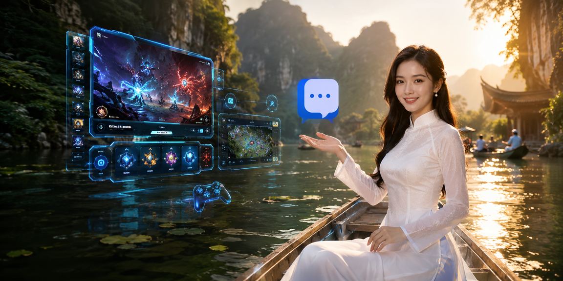 Người dùng Ninh Bình theo dõi kèo esports và đặt cược trực tuyến trong trang phục áo dài